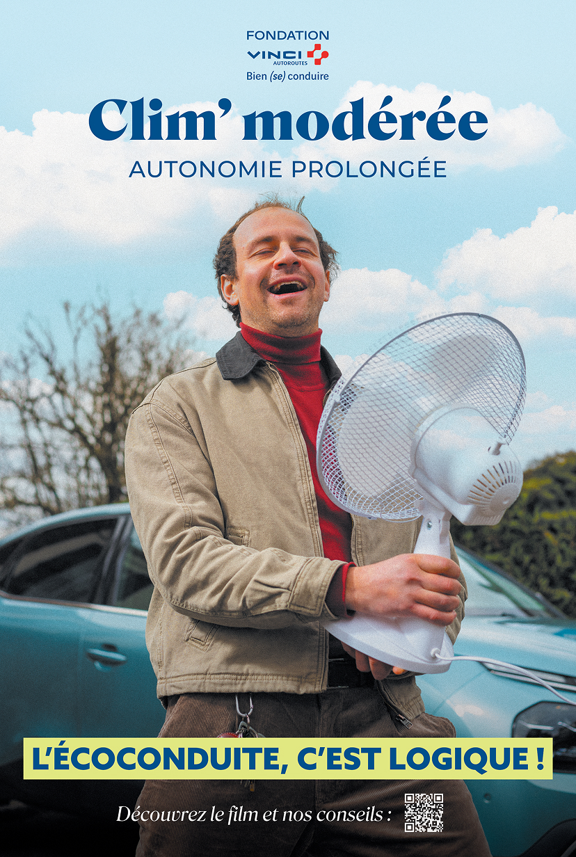 Création d’une affiche pub pour Fondation VINCI Autoroutes, un coorporate accompagné par From Roswell.