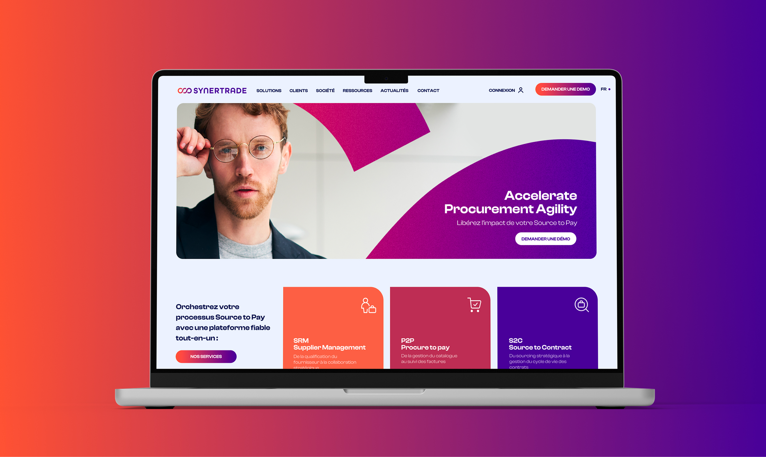 Création d’une site web pour Synertrade, un saas accompagné par From Roswell.