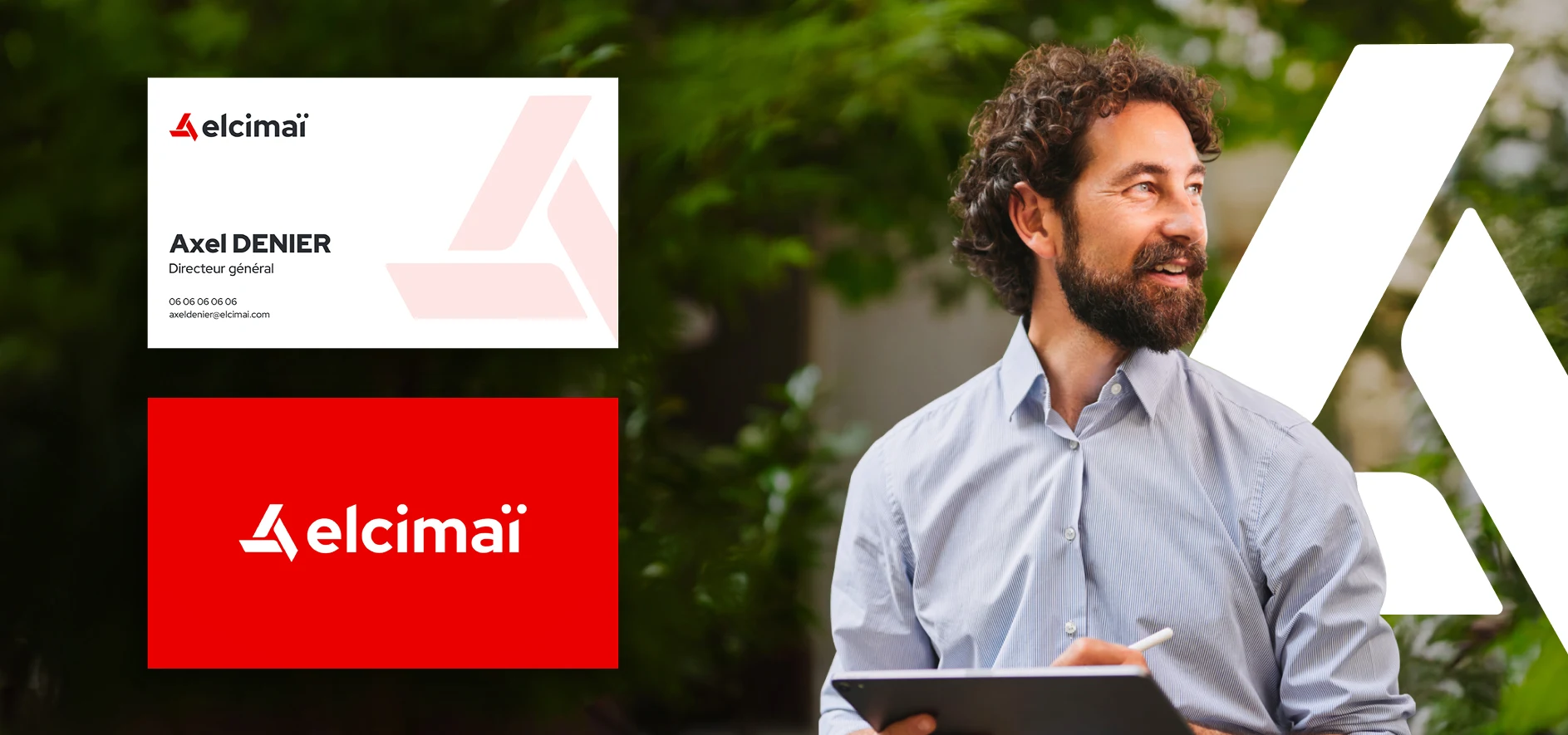 Image représentant les nouvelles identités visuelles des Business card d'Elcimaï.