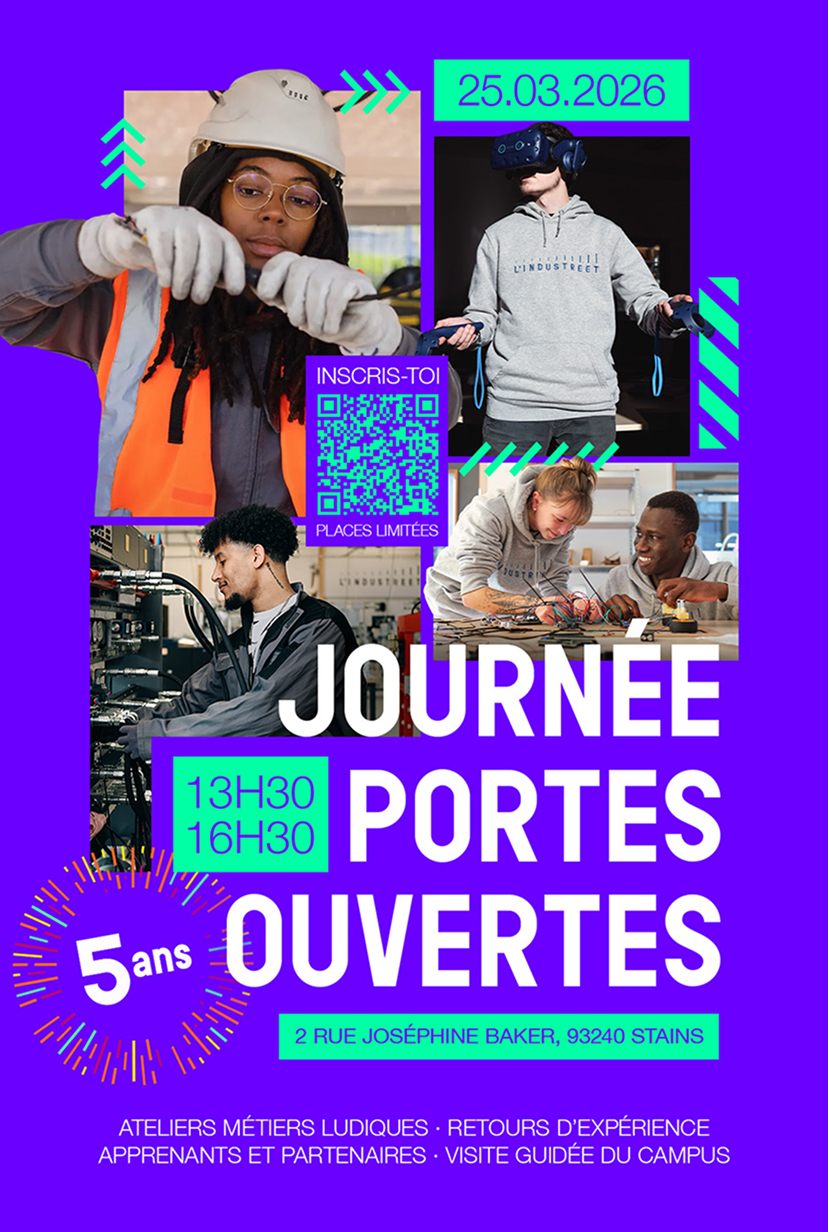 Affiche graphique pour la stratégie de communication de L'Industreet.