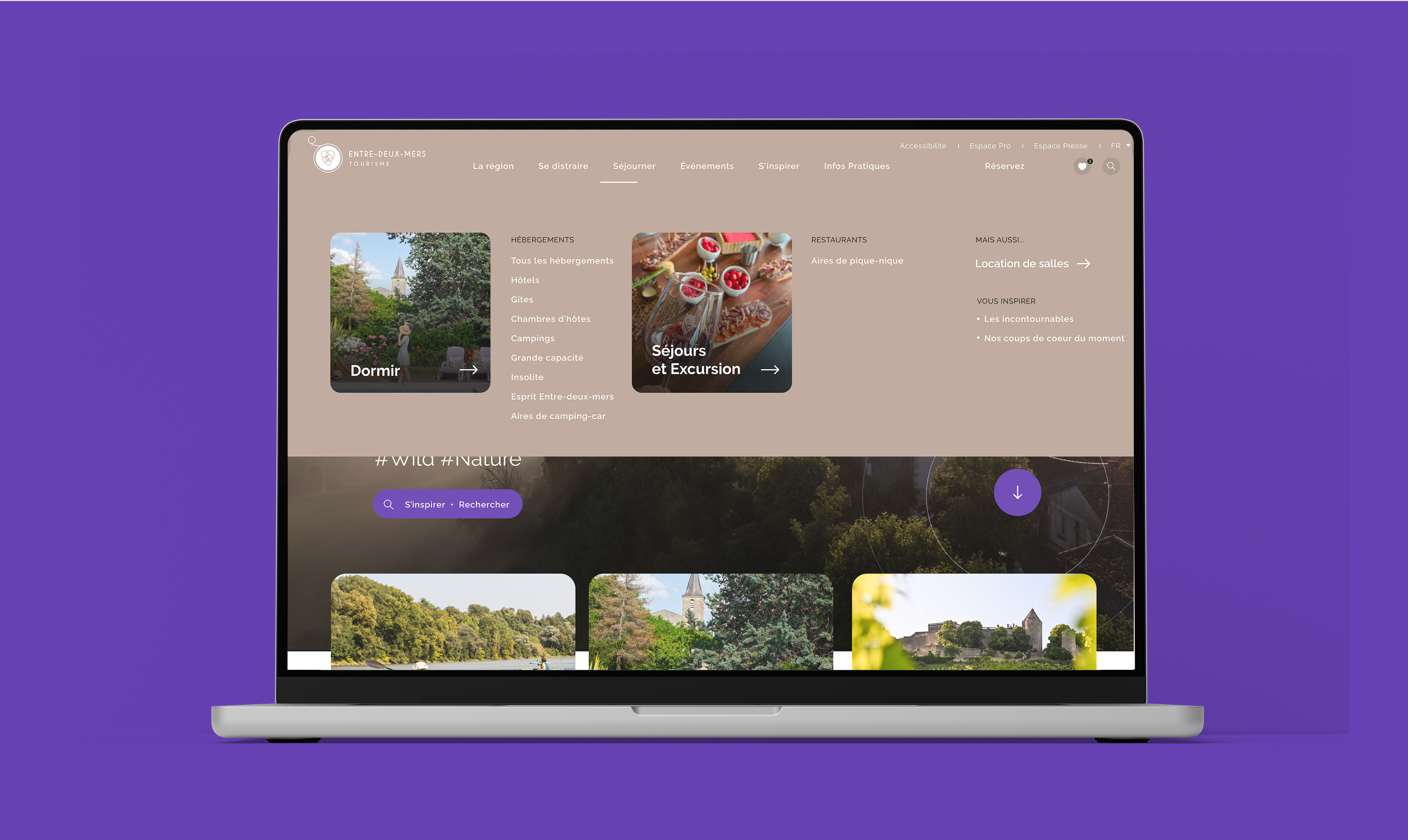 Création d’une site web pour Entre-deux-mer, un saas accompagné par From Roswell.