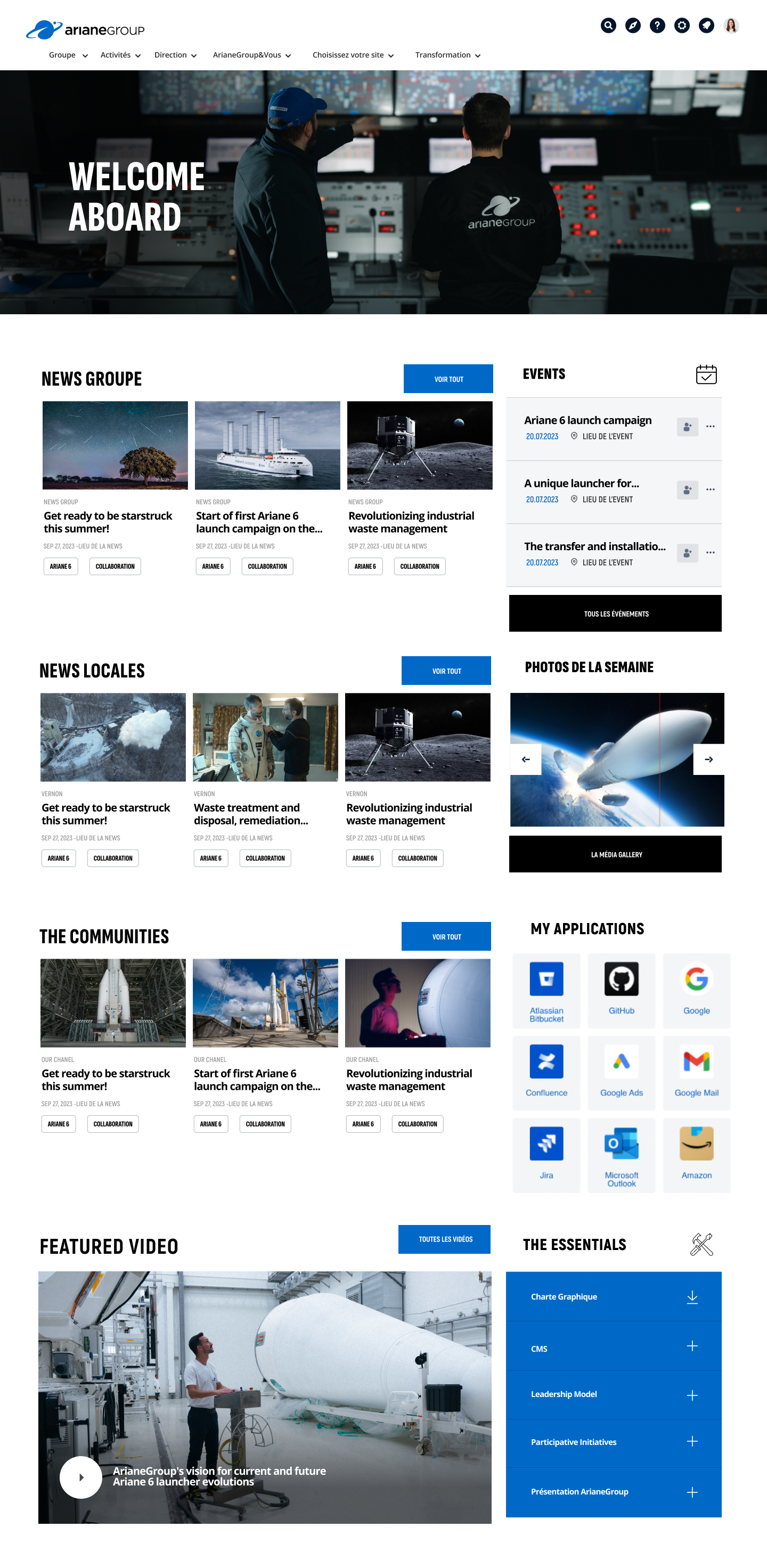 Projet de écran réalisé pour ArianeGroup – agence digitale branding advertising Paris
