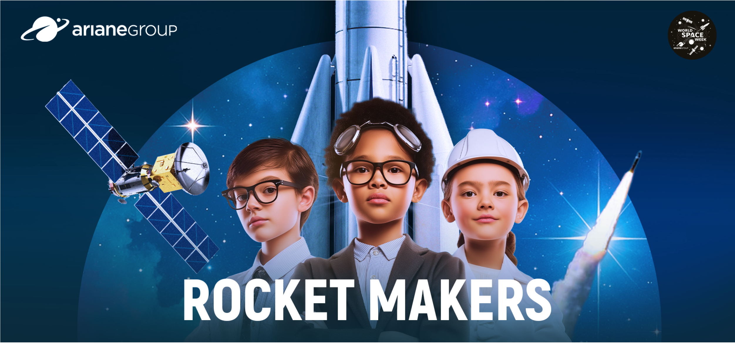 Projet de illustration collage réalisé pour World space week X ArianeGroup – agence digitale branding advertising Paris