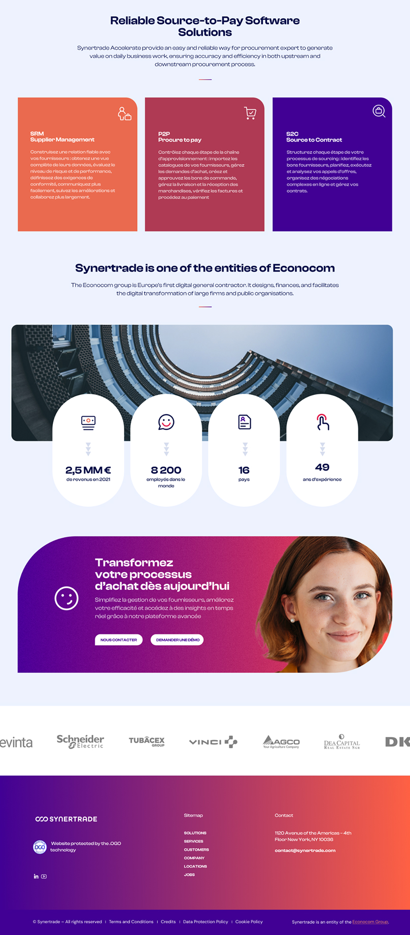 Création d’une site web pour Synertrade, un saas accompagné par From Roswell.